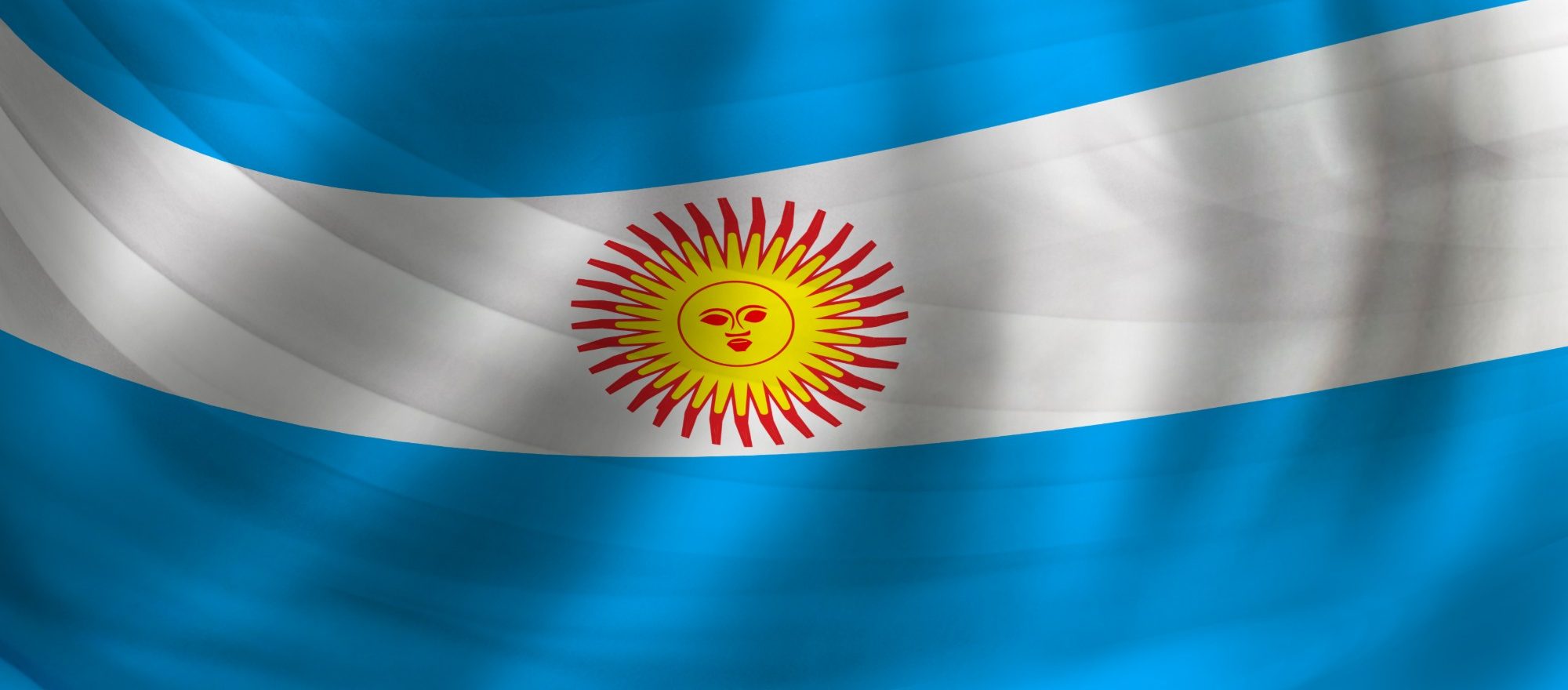 Flag of Argentina with the Sun of May